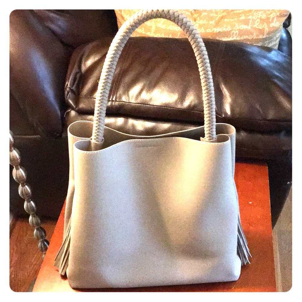 Light gray boutique hobo bag